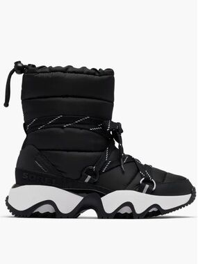 SOREL Kinetic Impact Black Quilted Lace-Up Winter Snow Boots